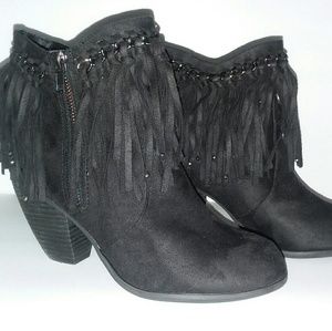 Faux leather booties